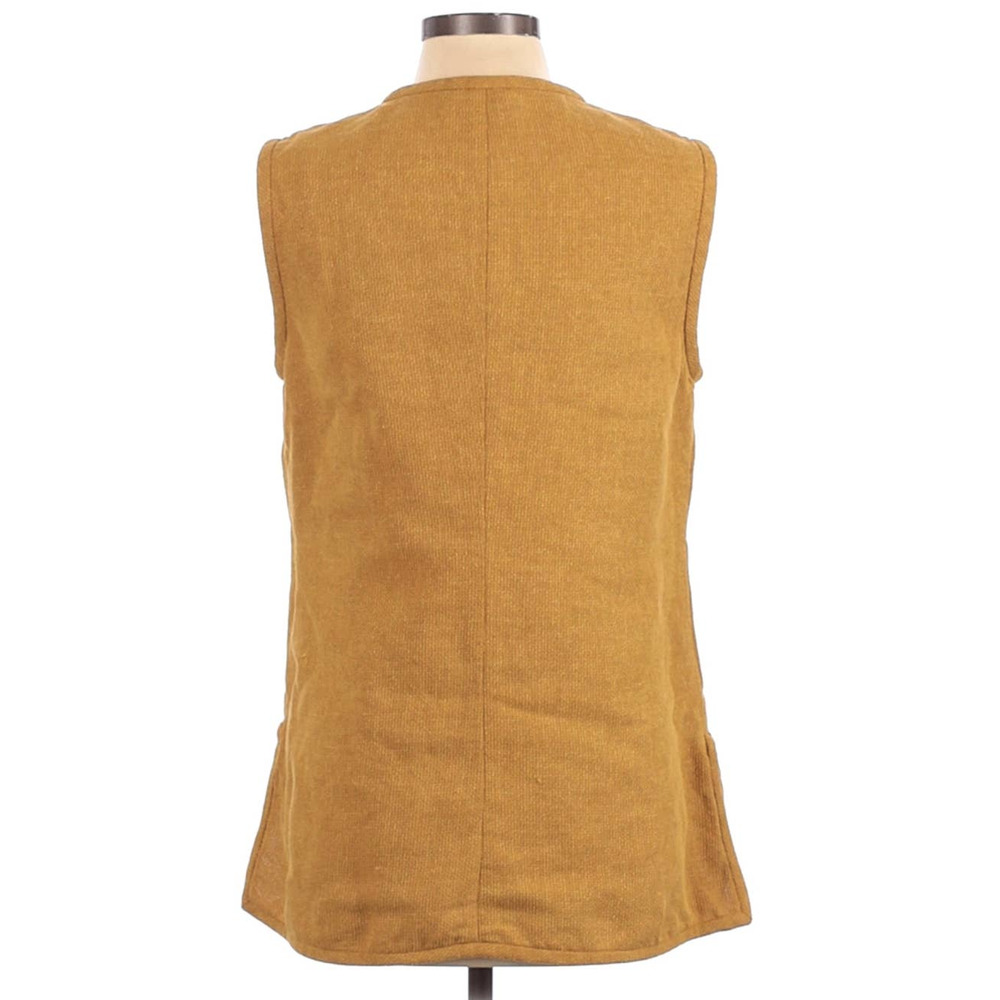 Sleeveless Tunic in Mustard with Contrast Button - Picture 2 of 8